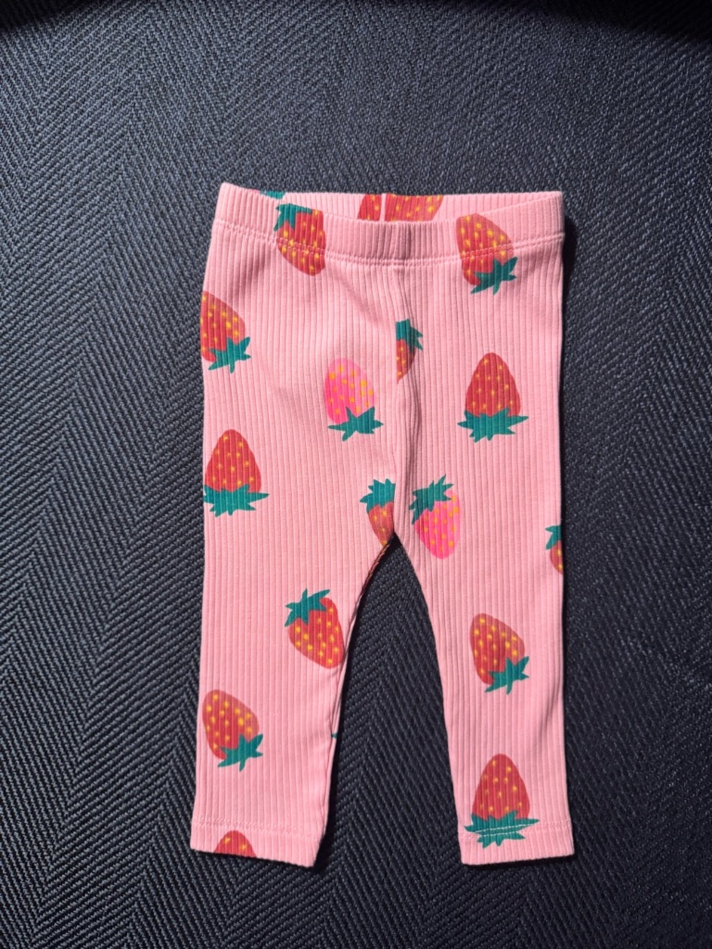 3-6 Month Girls Pink Strawberry Print Ribbed Leggings - Old Navy